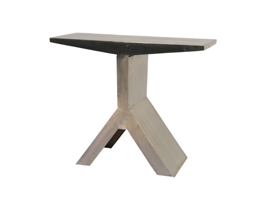 Forged stainless steel console with sheet top
