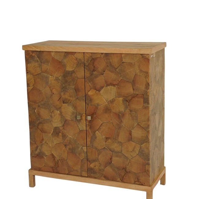 Wooden block parqutery design cabinet