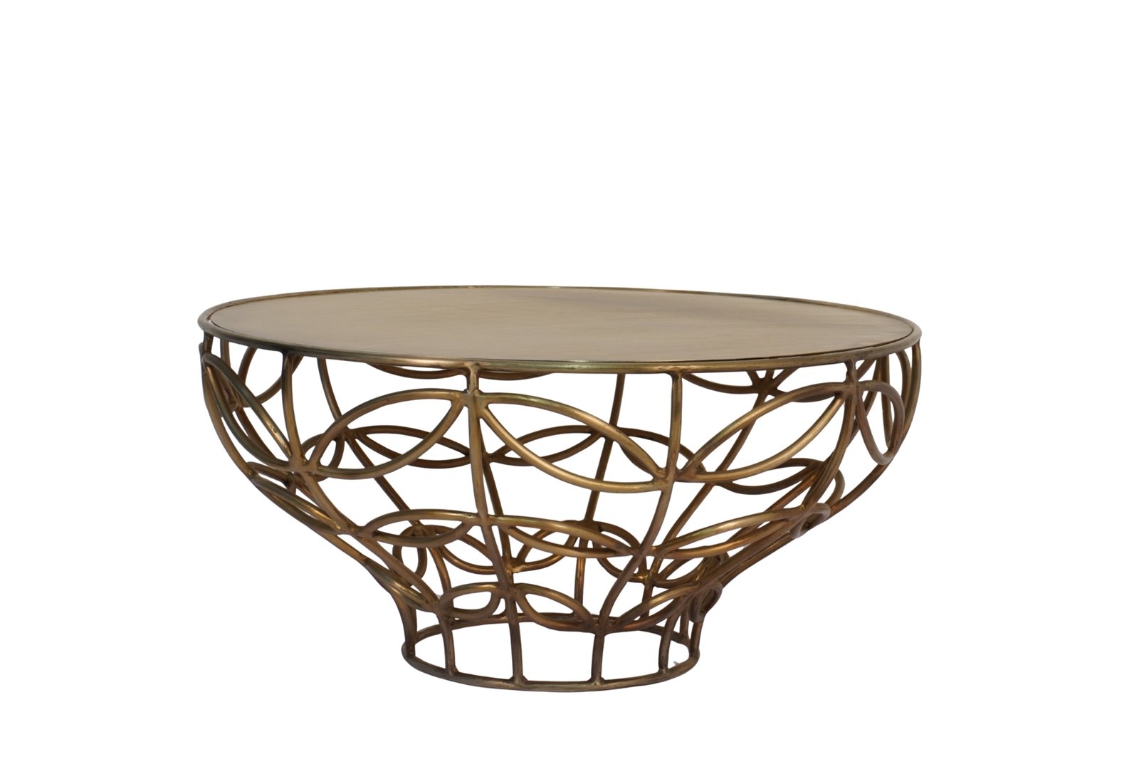 Iron forged leaf design coffee table with sheet top