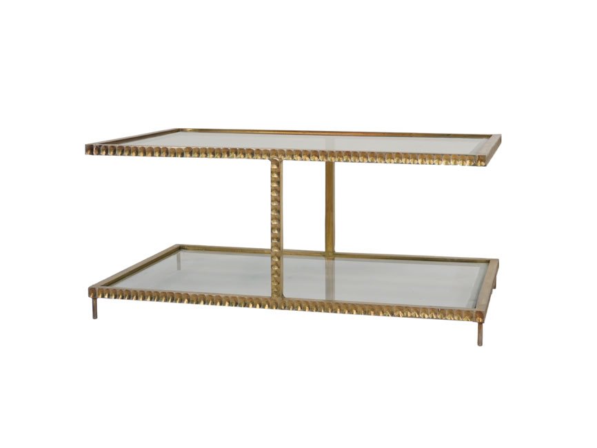 Iron Dimple design rectangular coffee table with glass tops