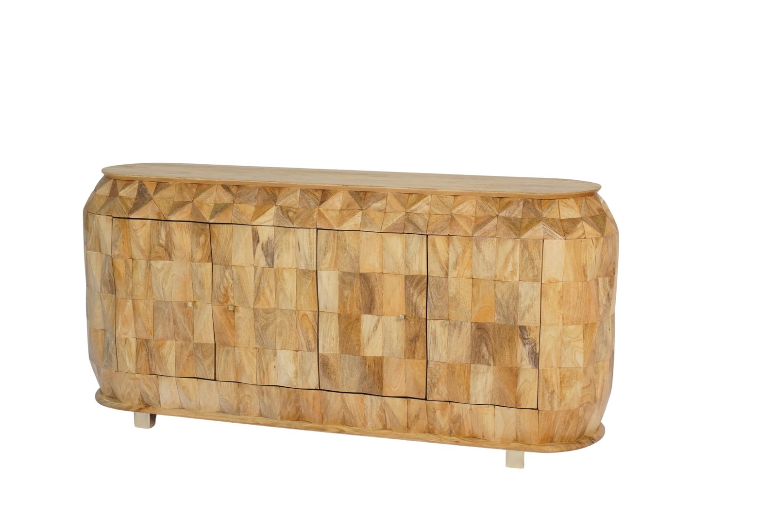 Wooden barrel design 4 door sideboard