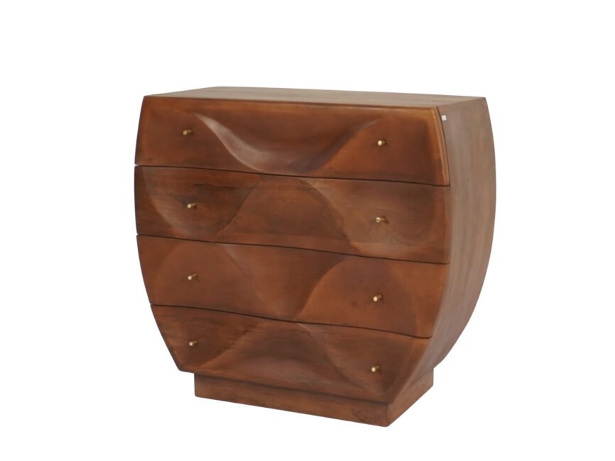 Wooden carved 3 drawer cabinet