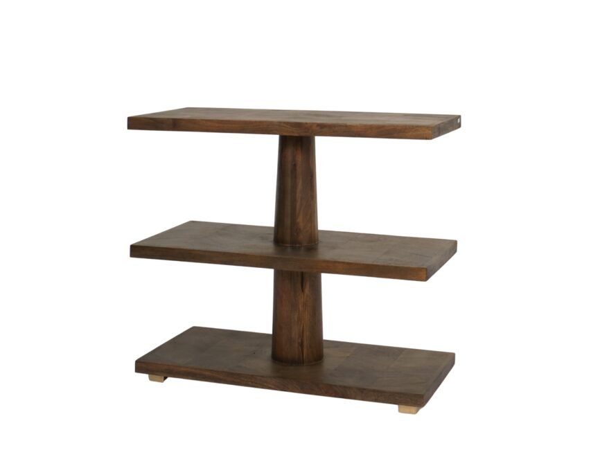 Wooden 3 tier pillar design console