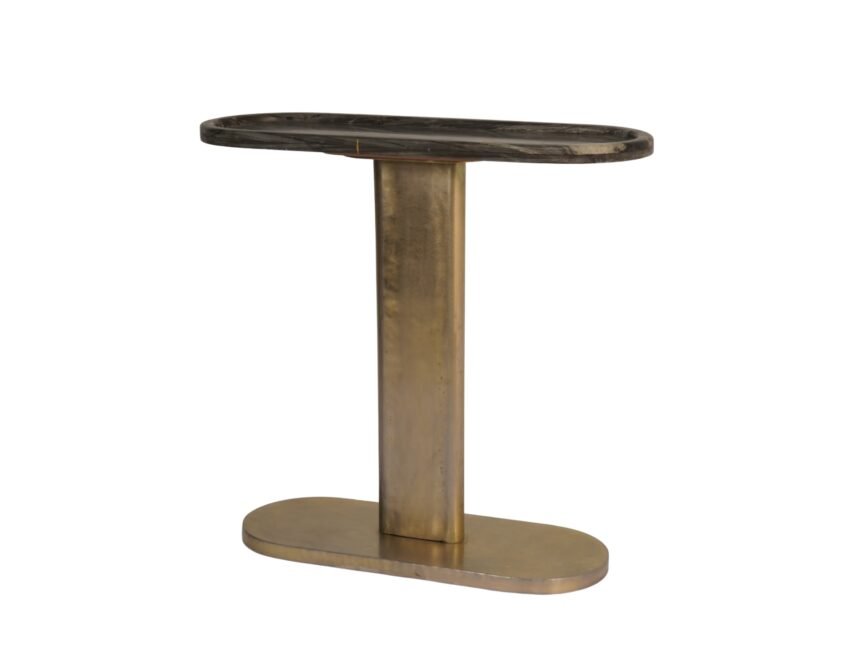 Iron forged console with tray tray top