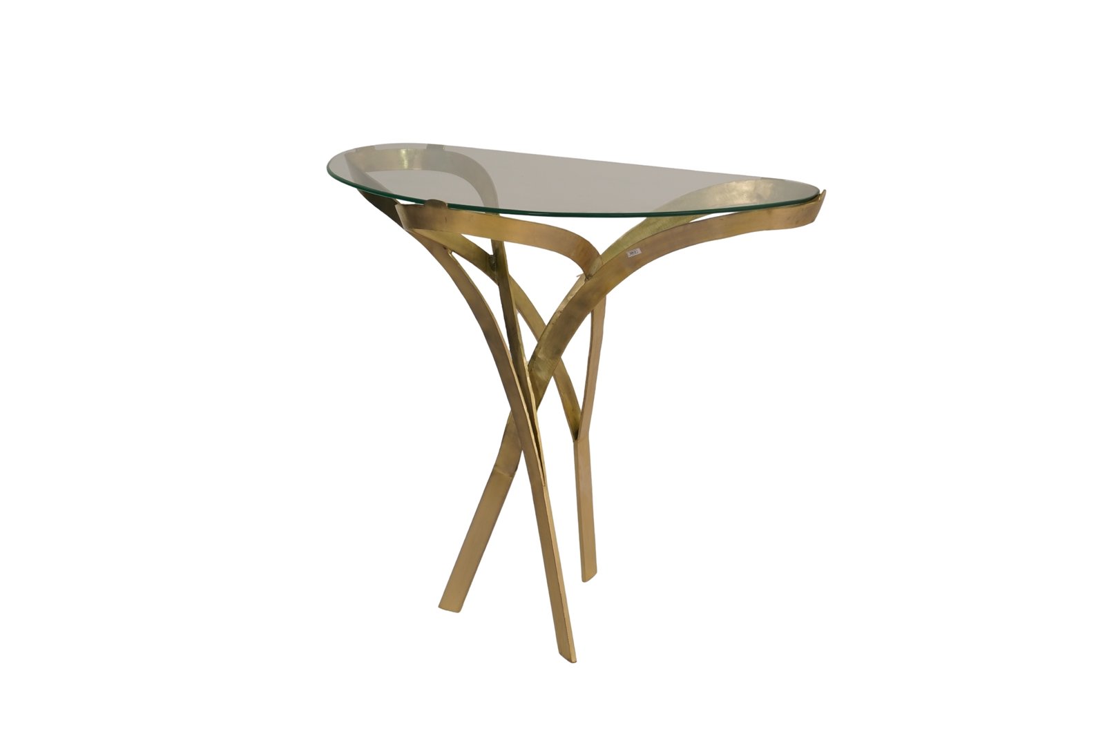 Iron branch design console with glass top