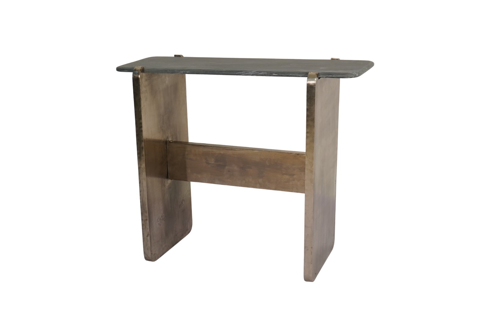 Iron Sheet Base Marble Top Console