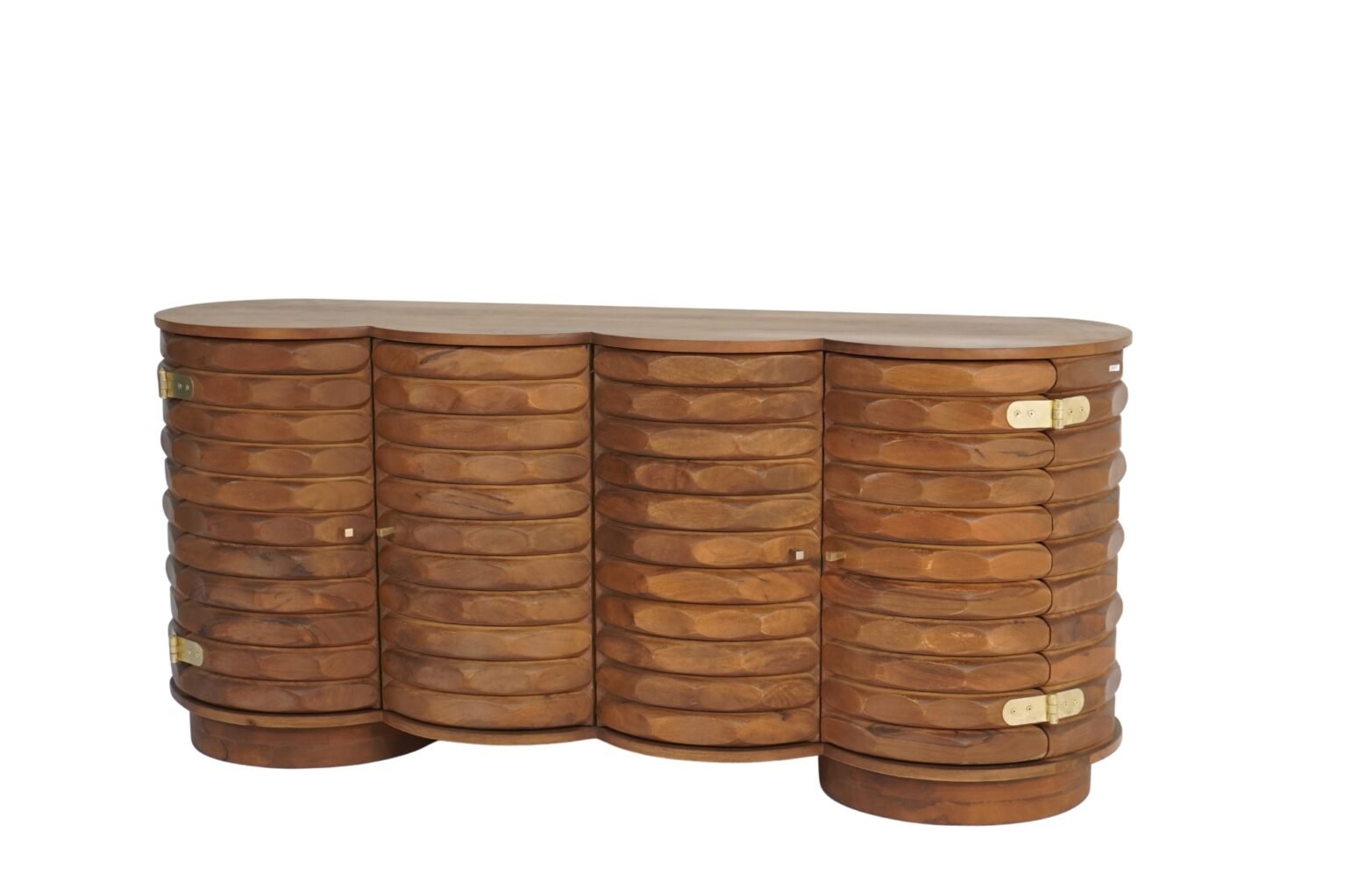 Wooden carved scallop design sideboard