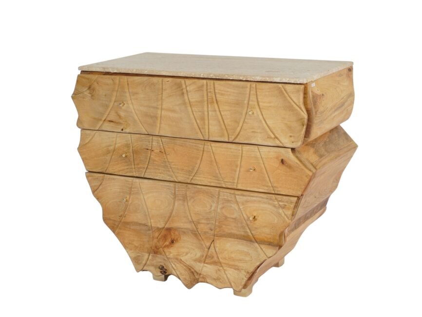 Wooden 3 Drawer Carving Cabinet