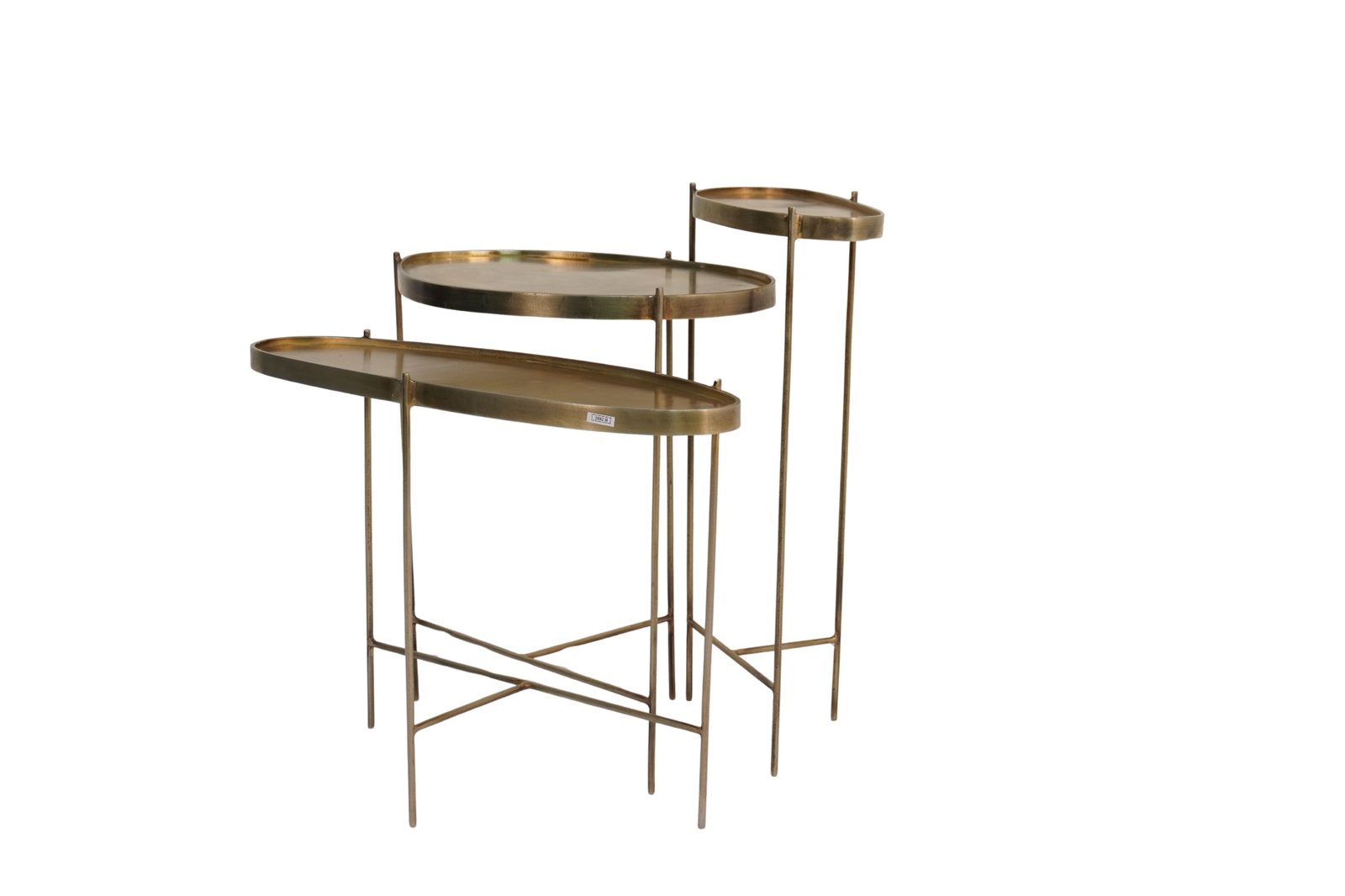 Iron multi shape set of 3 tables