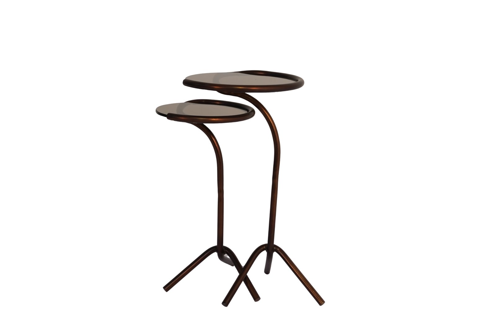 Iron forged ring design set of 2 tables with glass top