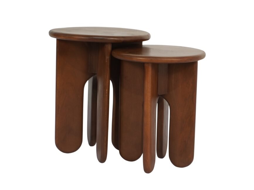 Wooden arch design set of 2 tables