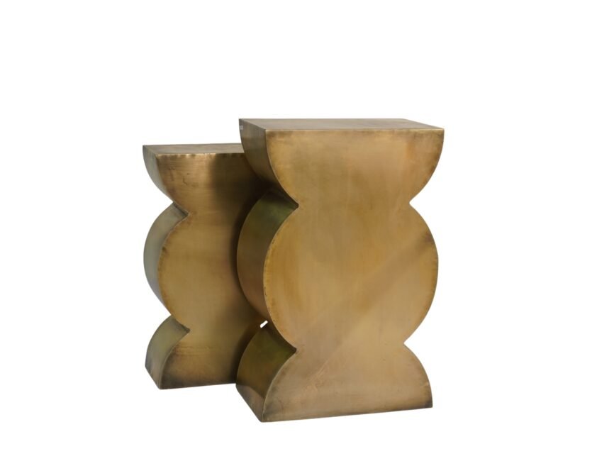 Iron sculptural design set of 2 tables