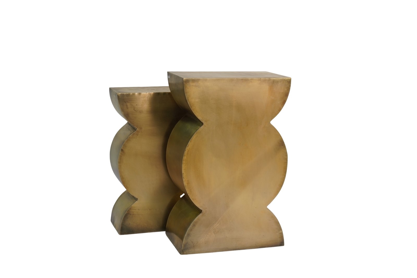 Iron sculptural design set of 2 tables