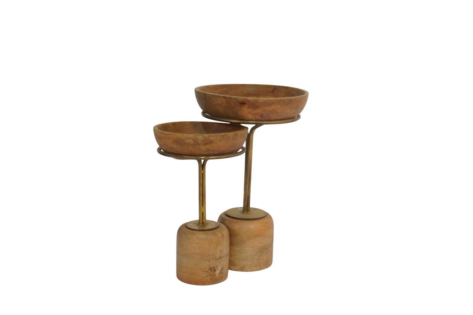 Wooden bowl design set of 2 tables