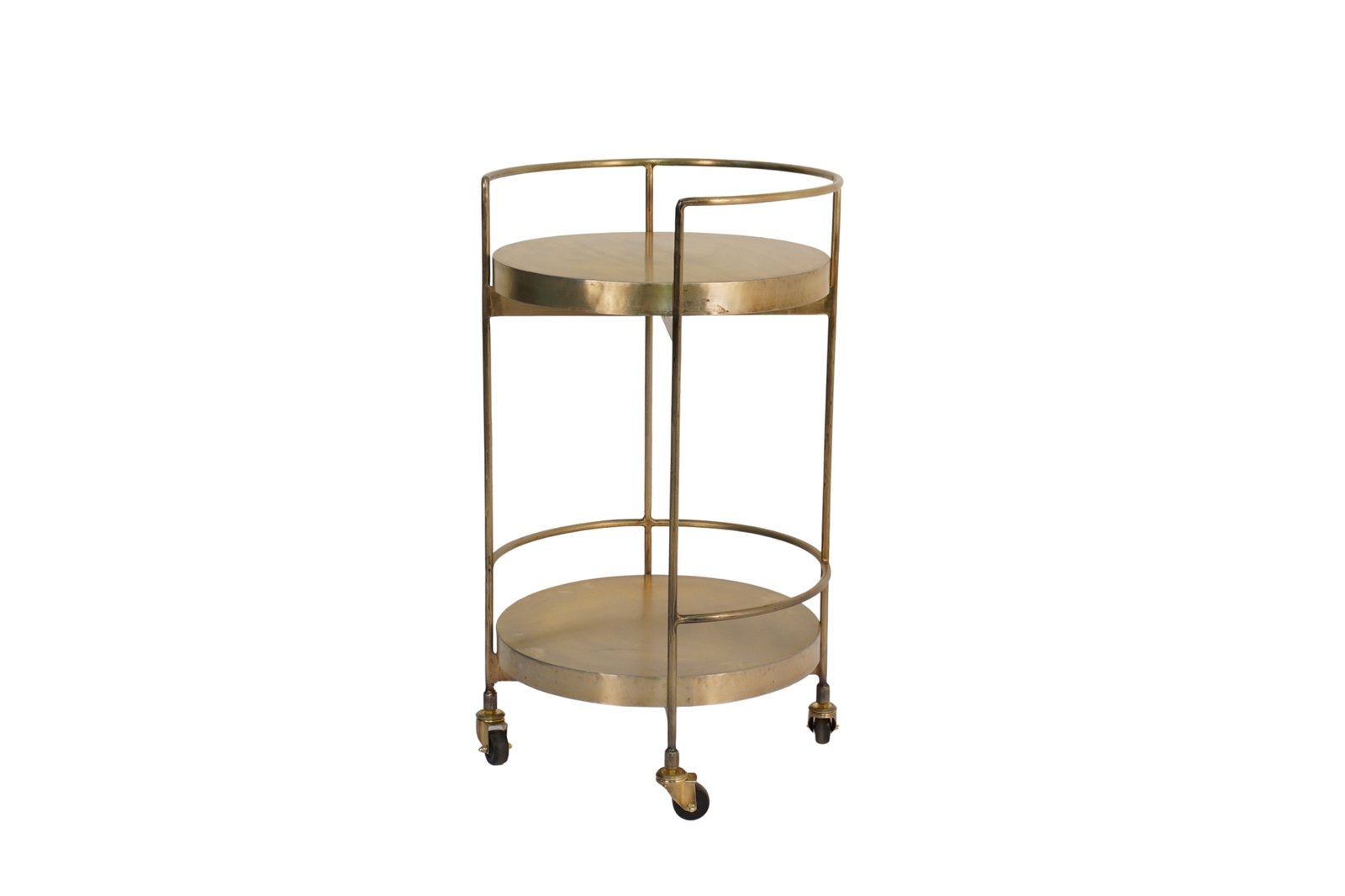 Iron round trolley with sheet top trays
