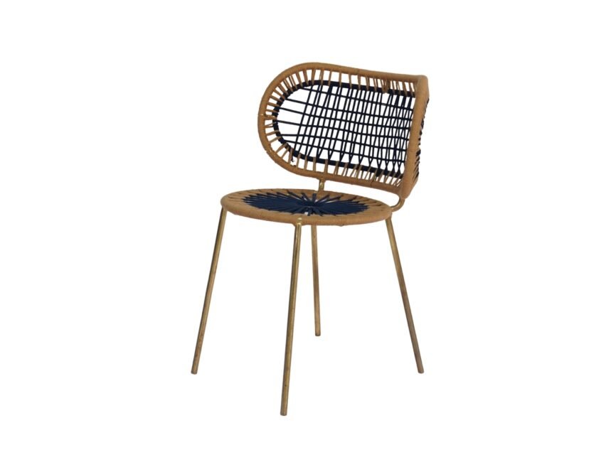Iron forged curveback chair with jute weave