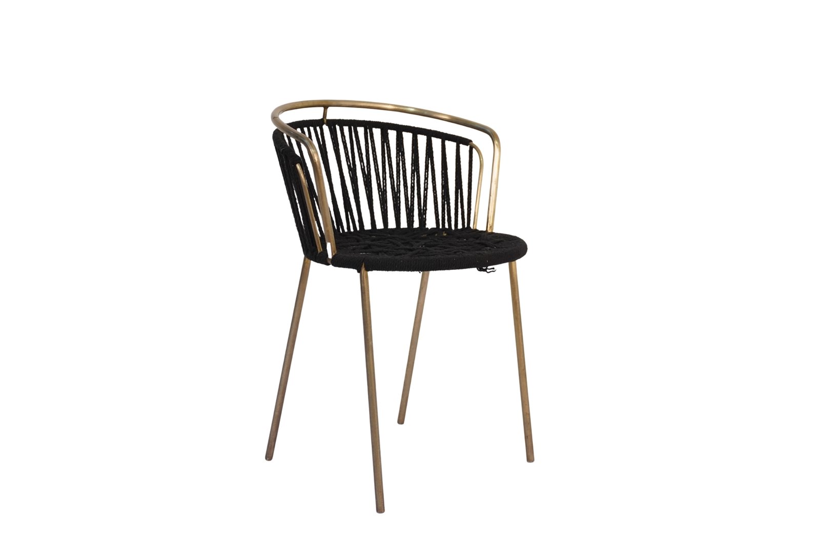 Iron chair with Black cotton weave