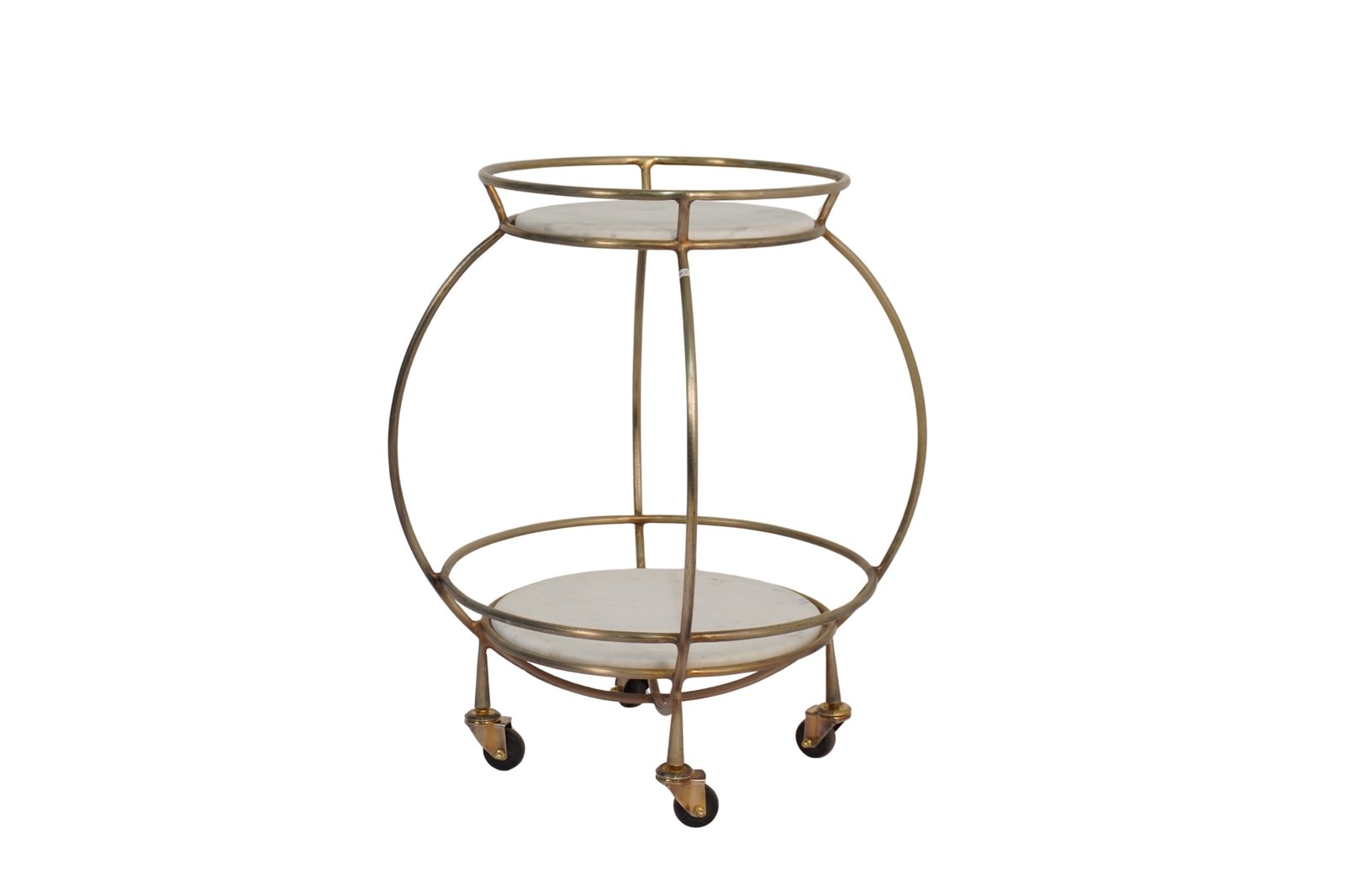 Iron Urn design trolley with glass tops