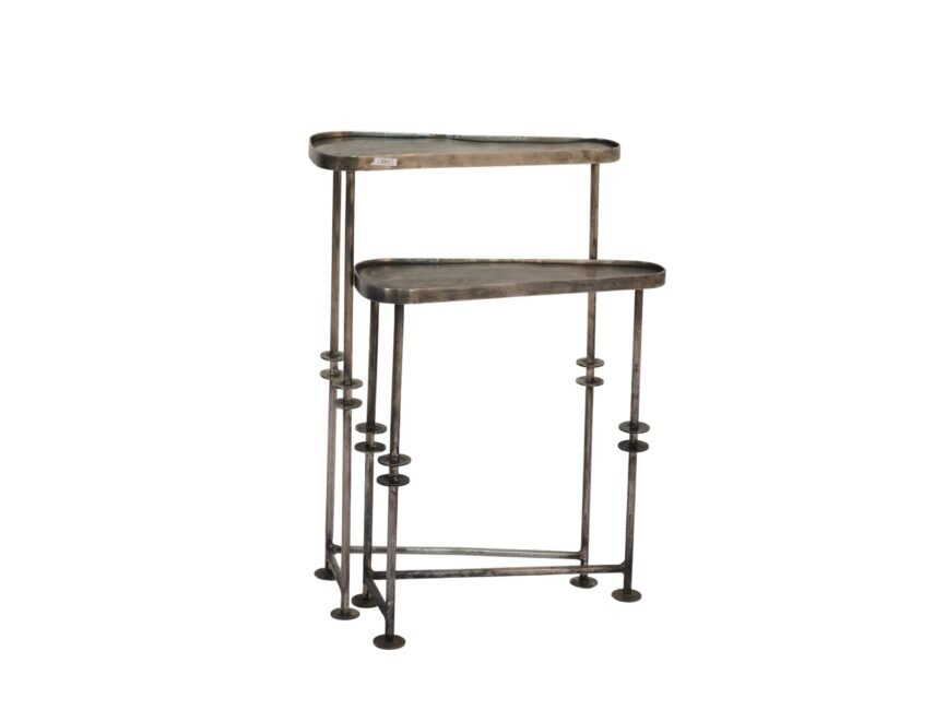 Iron Oval design nesting tables with sheet top