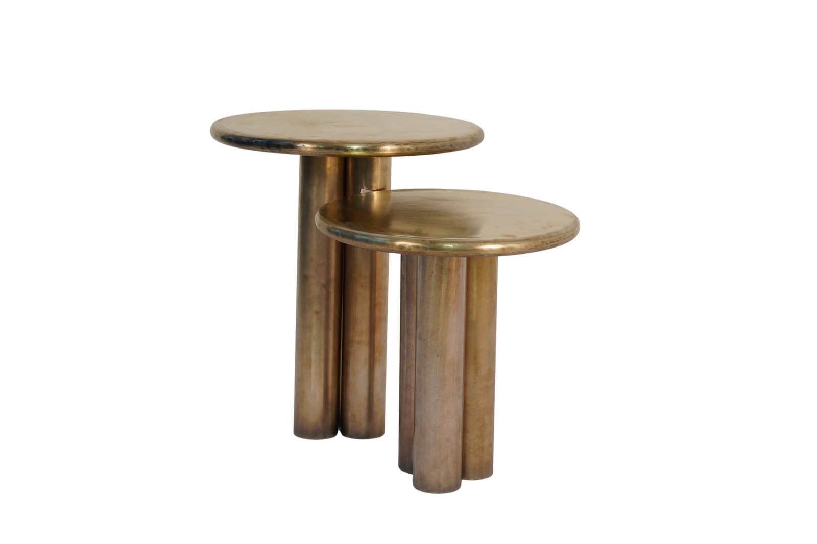 Iron pillar design set of 2 tables with sheet top