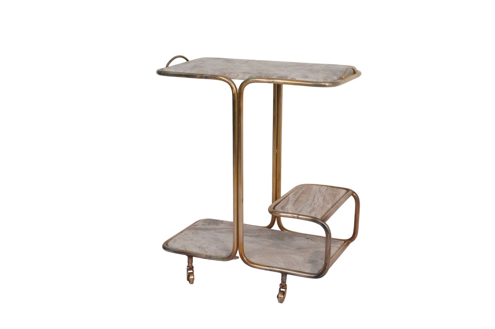 Iron forged trolley with marble tops