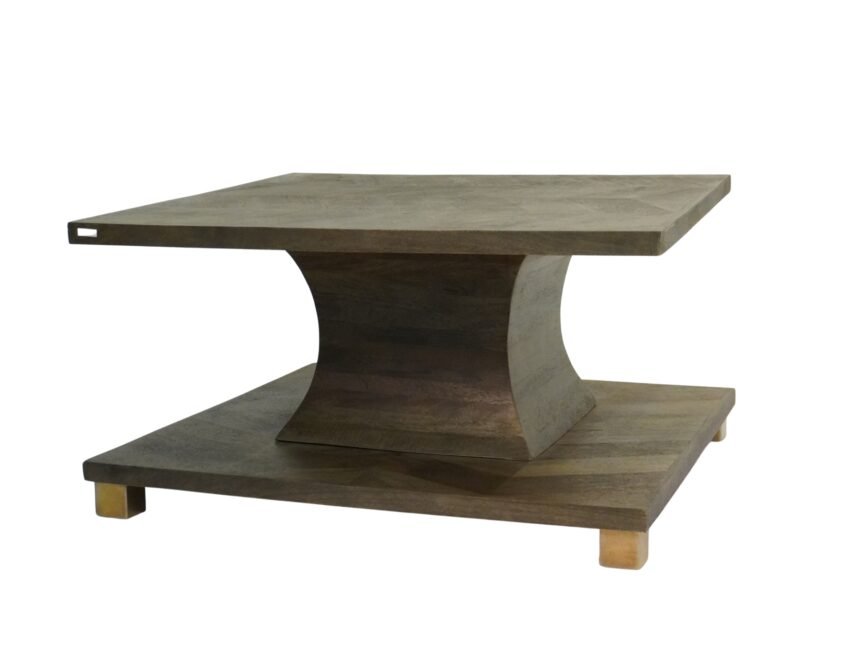 Wooden double step coffee table
