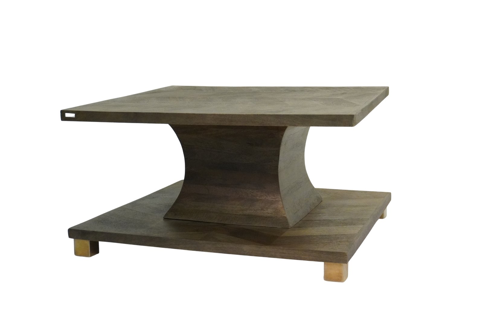 Wooden double step coffee table