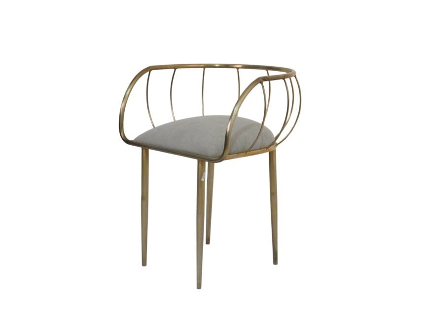 Iron wire tub chair with fabric seat