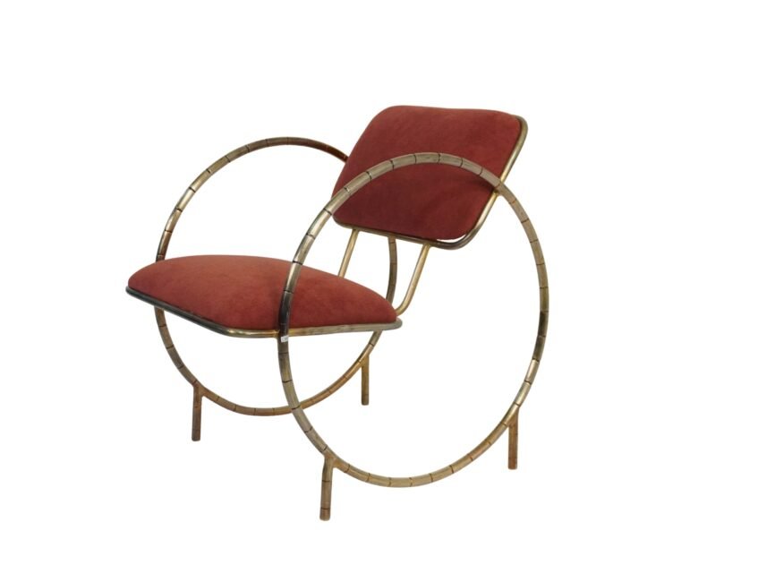 Iron ring design sofa with fabric seat and back