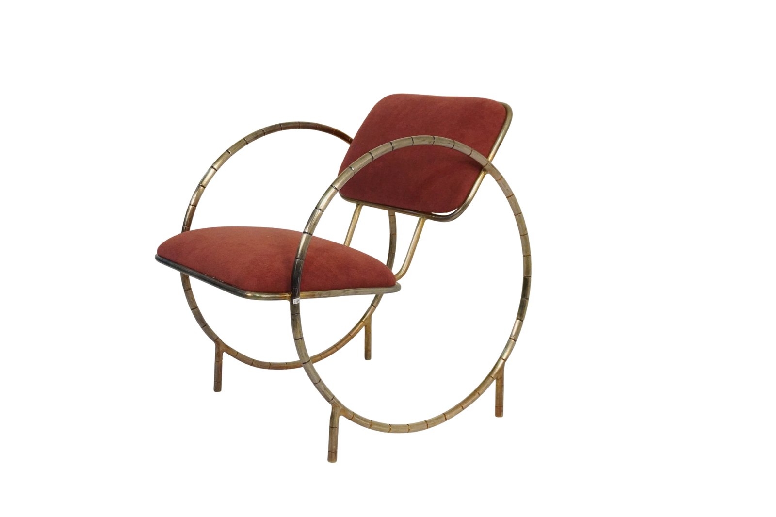 Iron ring design sofa with fabric seat and back