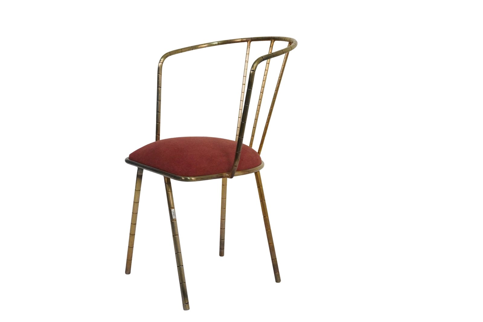 Iron forged tall chair with fabric seat