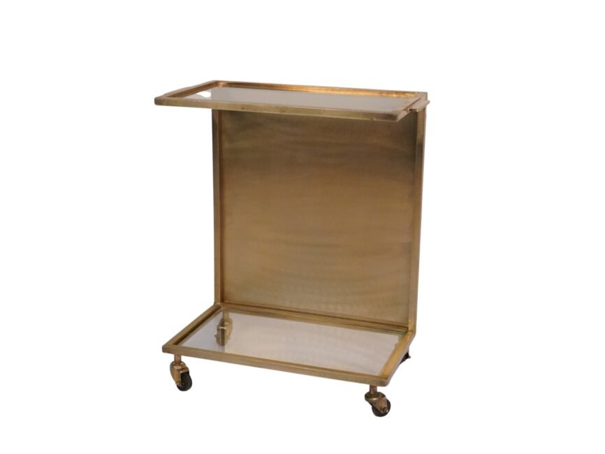 Iron C design trolley with glass tops
