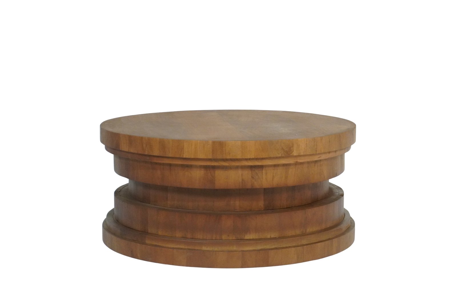 Wooden multi step design round coffee table