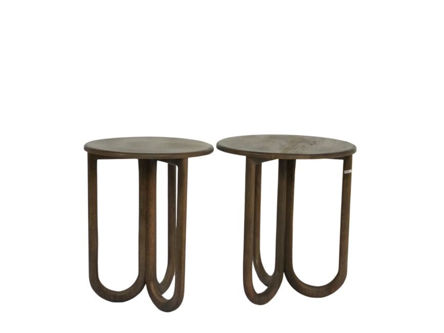 Wooden arch design set of 2 tables