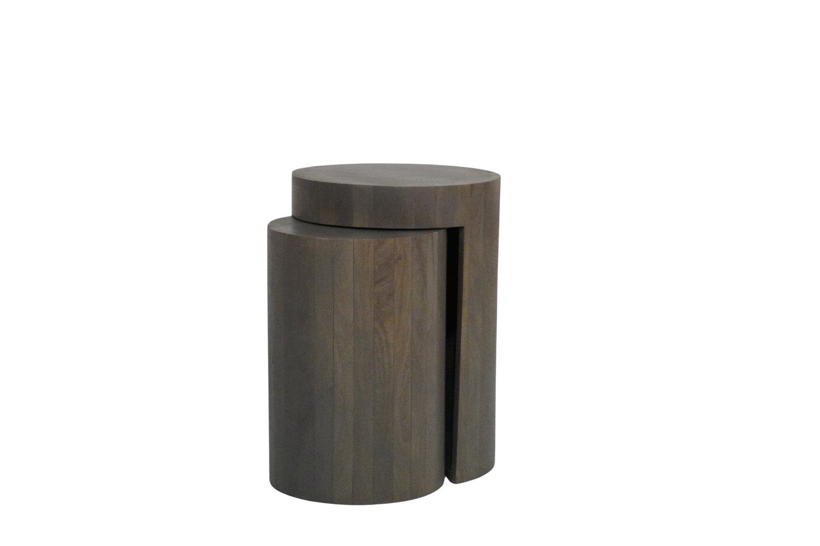 Wooden pillar design set of 2 nesting tables