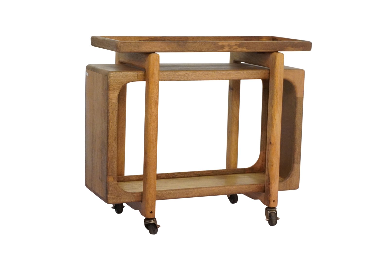 Wooden cube design trolley