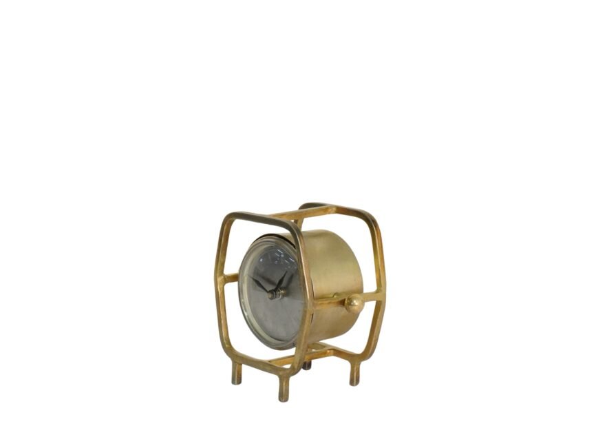 Iron round clock in square forged frame