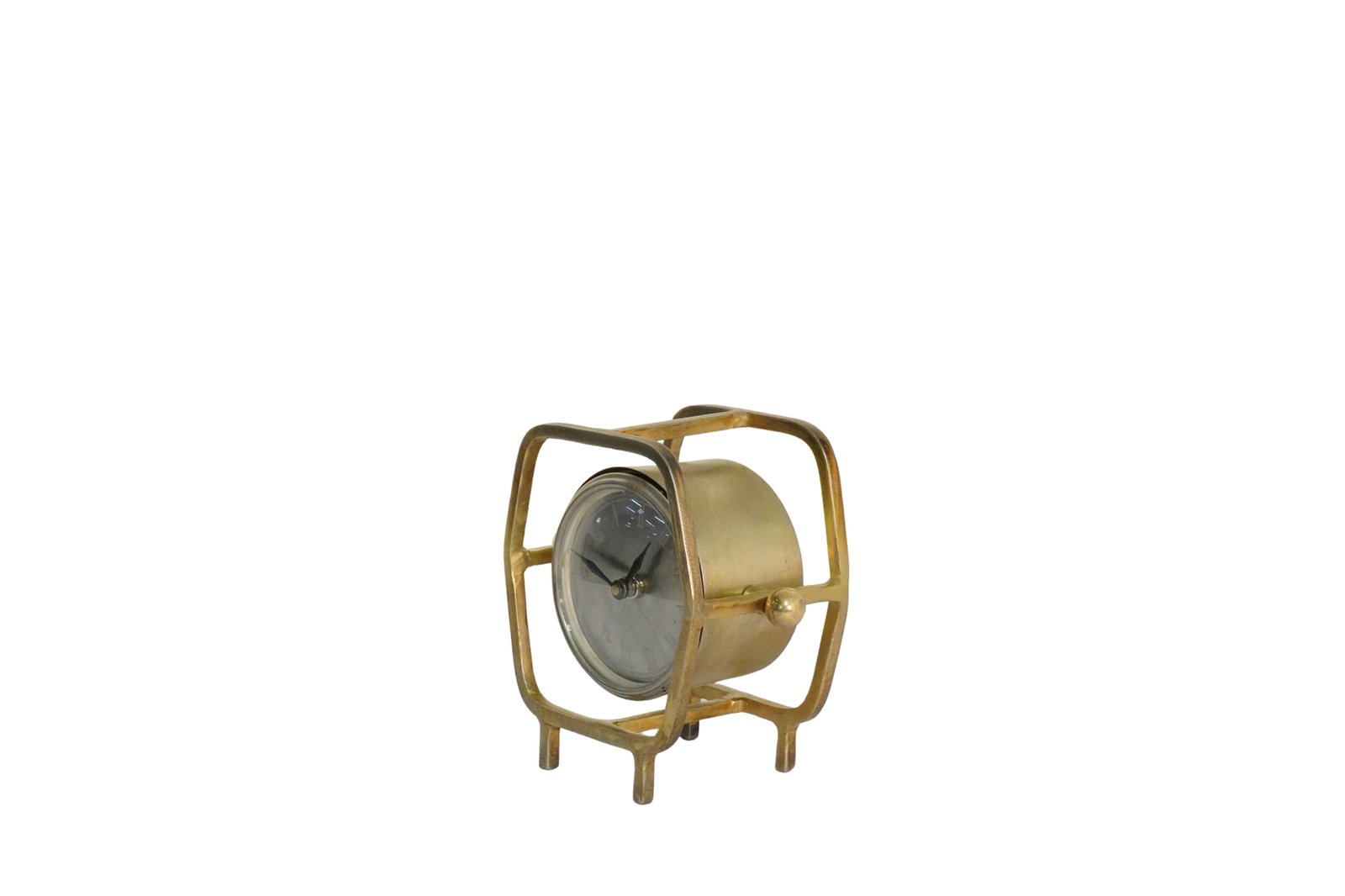 Iron round clock in square forged frame