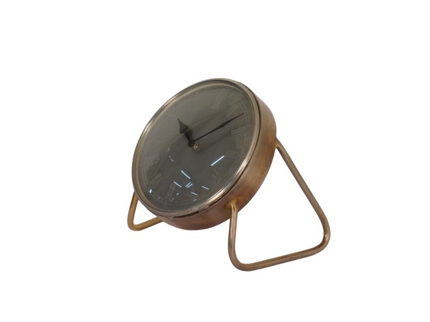 Iron clock with retro base
