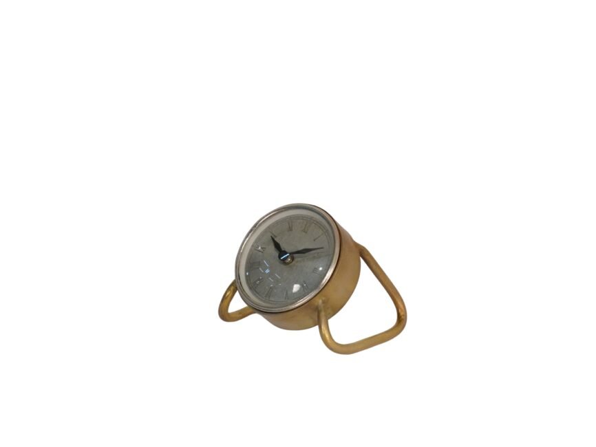 Iron clock with retro base