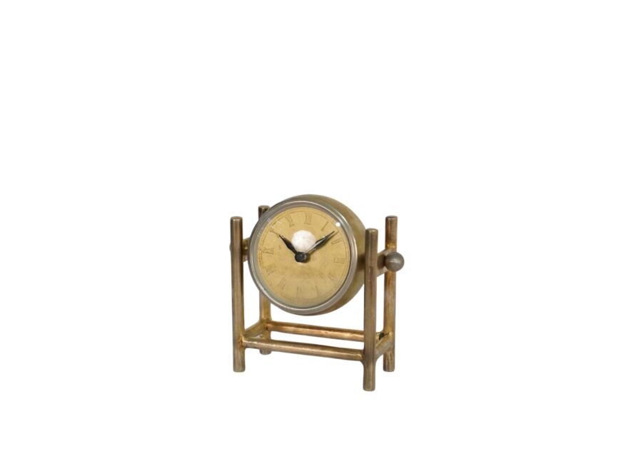 Iron forged pillar base round clock