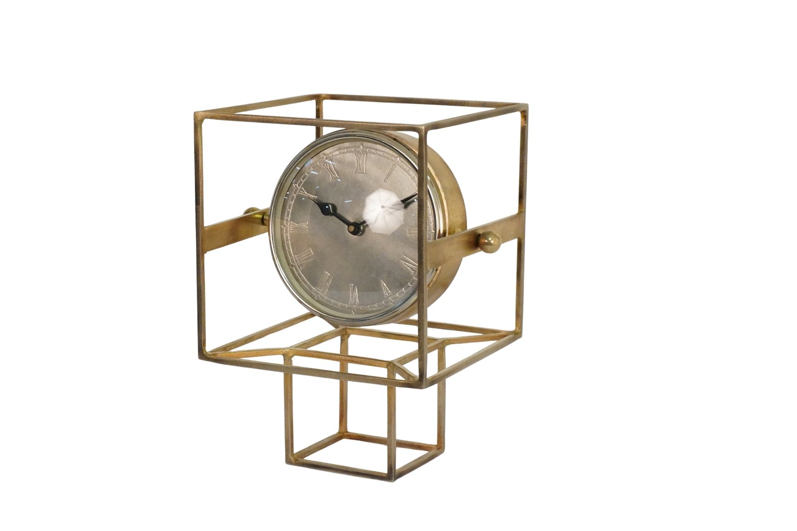 Iron square frame design clock