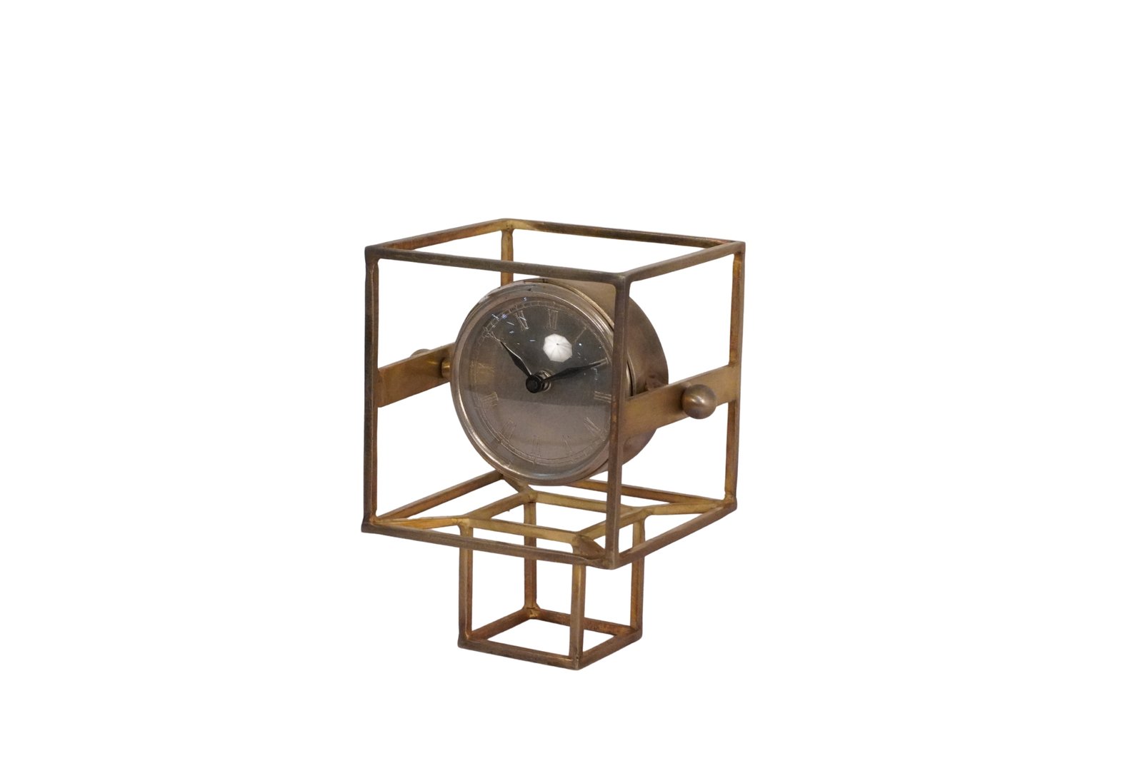 Iron square frame design clock