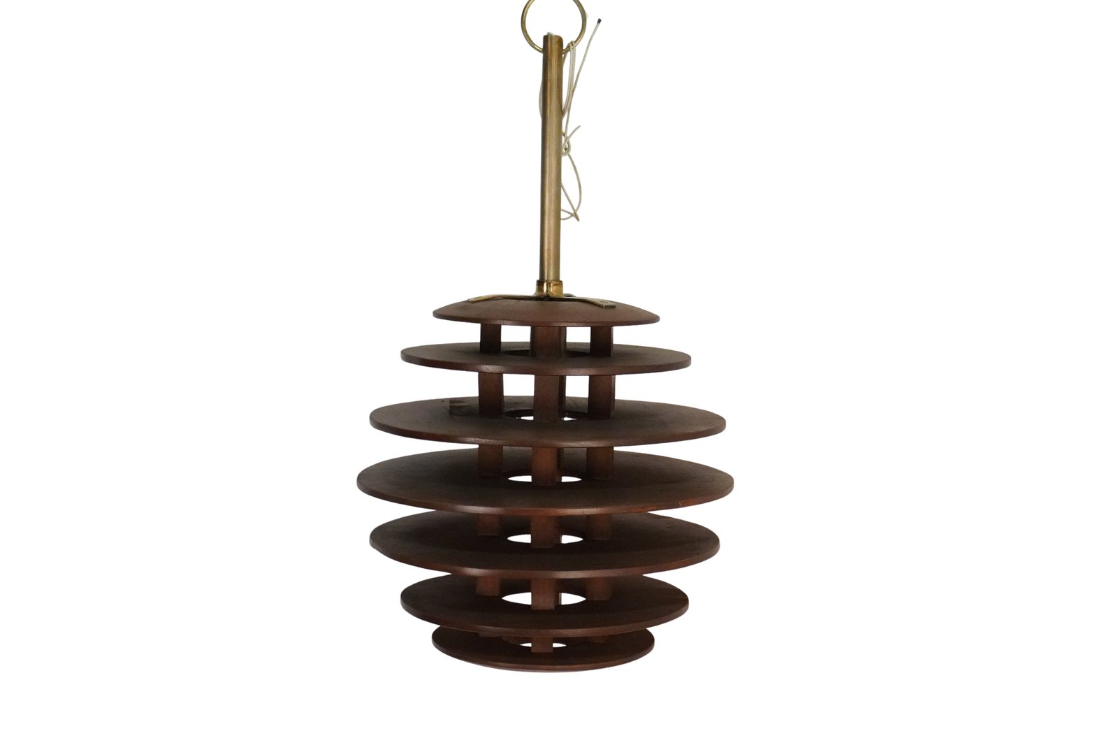 Wooden multi disc design ceiling lamp