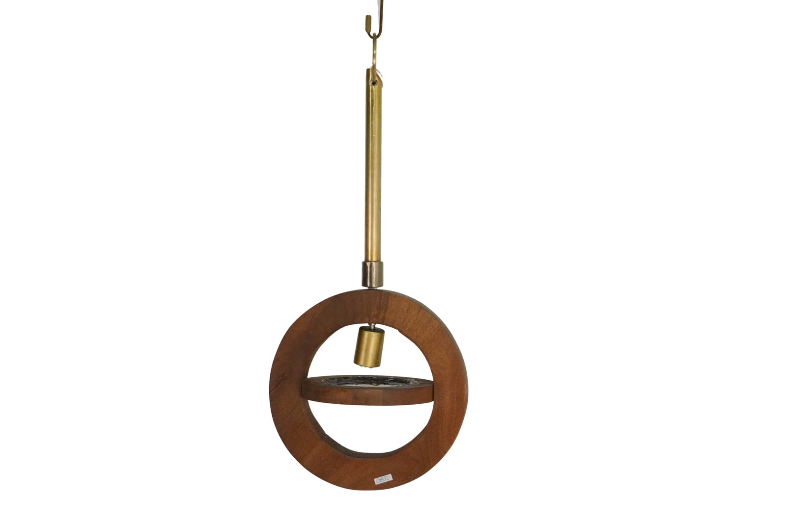 Wooden twin circle design ceiling lamp
