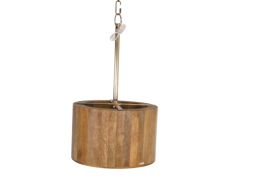 Wooden strip drum design ceiling lamp