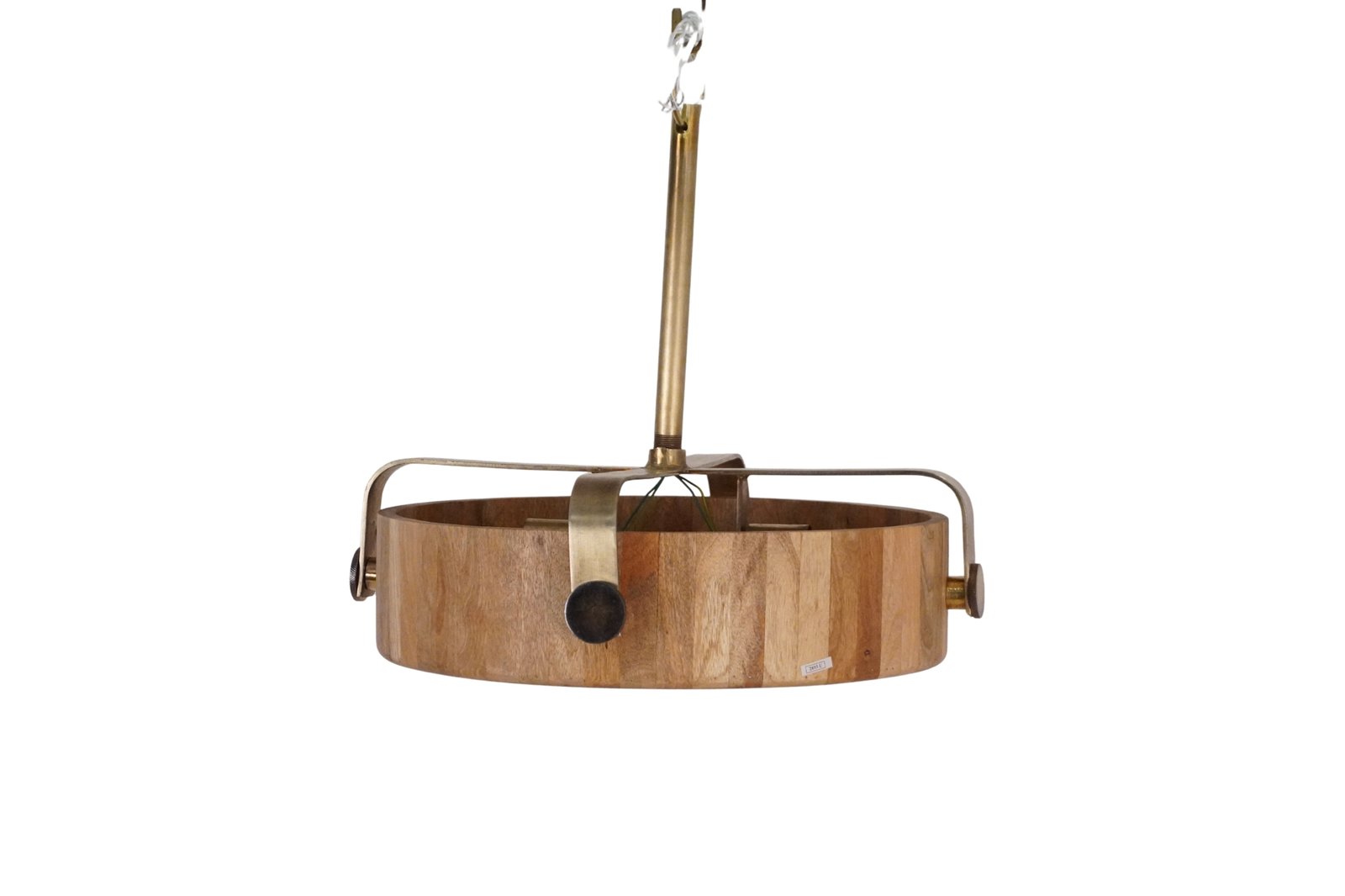 Wooden round disc lamp with magnifying glass