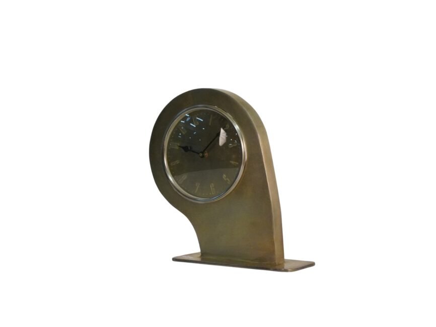 Iron comma design table clock