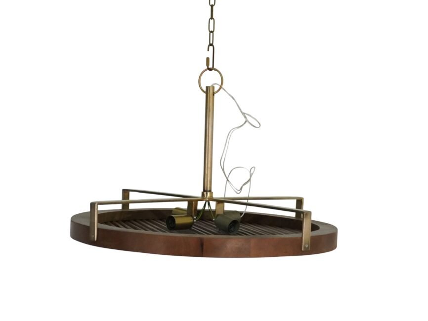 Wooden striped panel design celing lamp