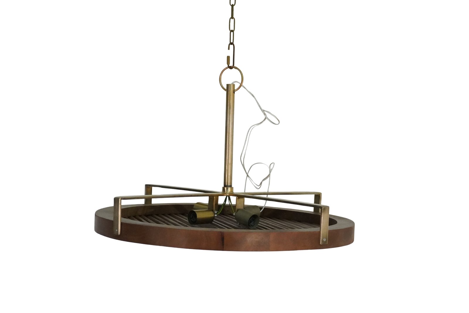 Wooden striped panel design celing lamp
